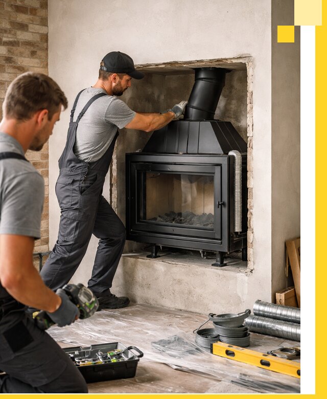 Установка каминных топок в Нижнекамске: монтаж, подключение