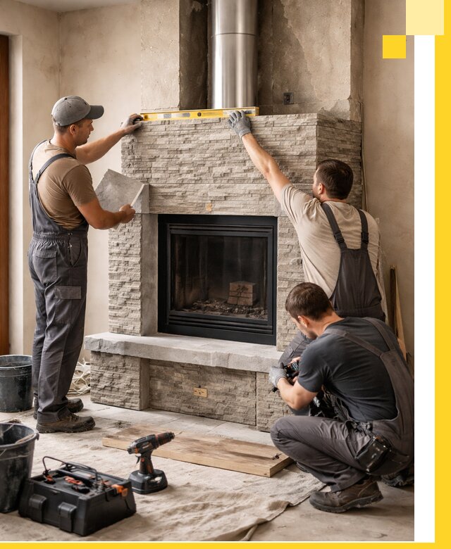 Профессиональный монтаж каминов под ключ в Нижнекамске для дома