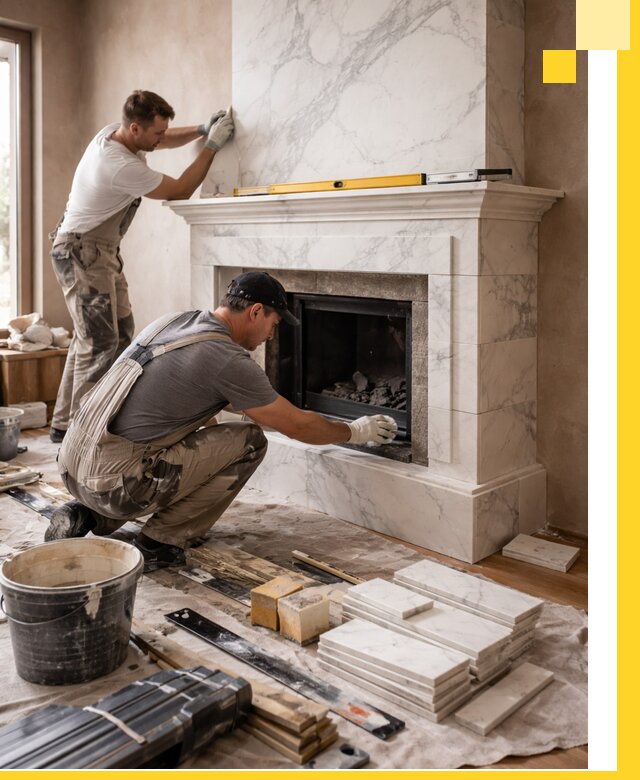 Отделка каминов в Нижнекамске качественные облицовочные работы