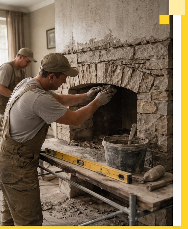 Изготовление каминов под ключ в Нижнекамске, монтаж и отделка