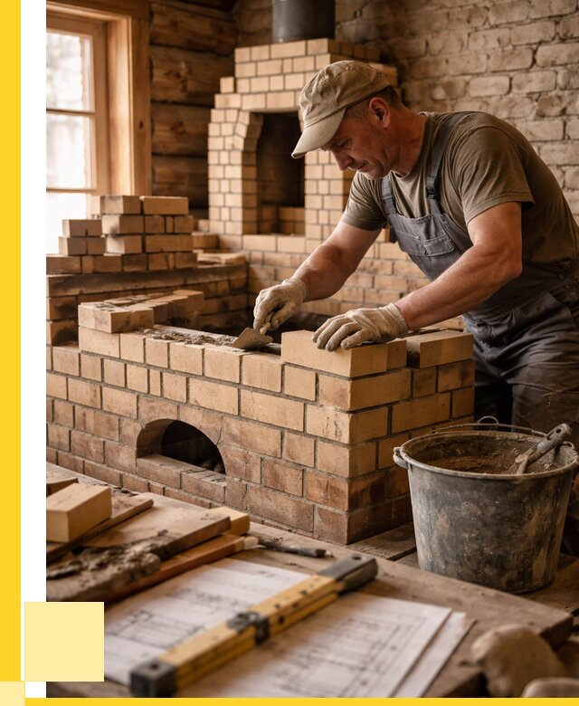 Кладка печей из кирпича в Нижнекамске цены от 30417 р. - ЭриданНжм