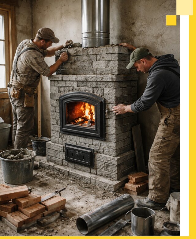 Производство, поставка и монтаж дровяных печей в Нижнекамске