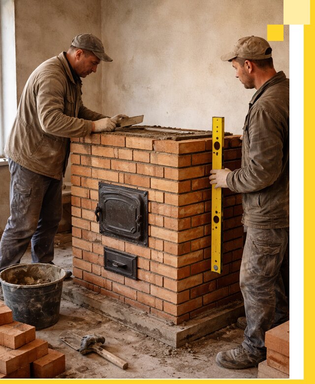 Отопительные печи под ключ в Нижнекамске, установка и сборка