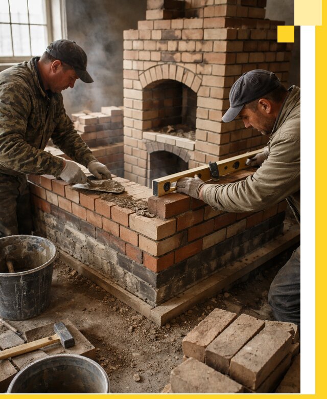 Изготовление и монтаж печей и каминов из кирпича в Нижнекамске