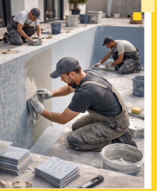 Облицовка бассейнов в Нижнекамске плитка мозаика гидроизоляция