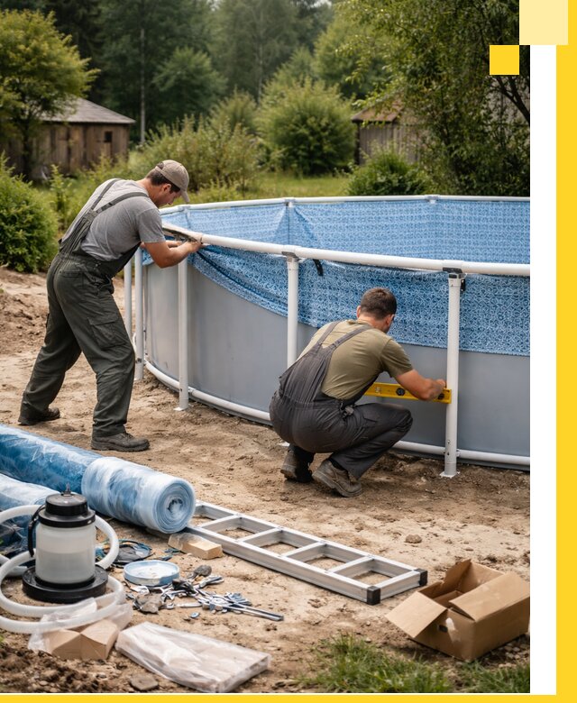 Установка и монтаж каркасных бассейнов в Нижнекамске под ключ