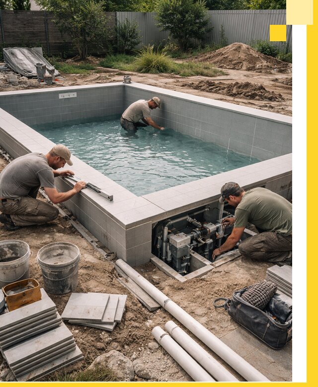 Строительство и монтаж бассейнов для дачи под ключ в Нижнекамске