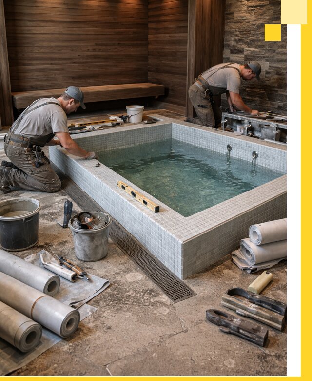 Установка и строительство бассейнов для сауны в Нижнекамске