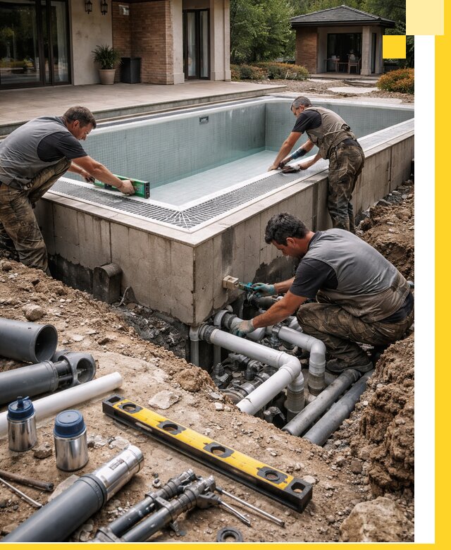 Строительство переливных бассейнов в Нижнекамске под ключ