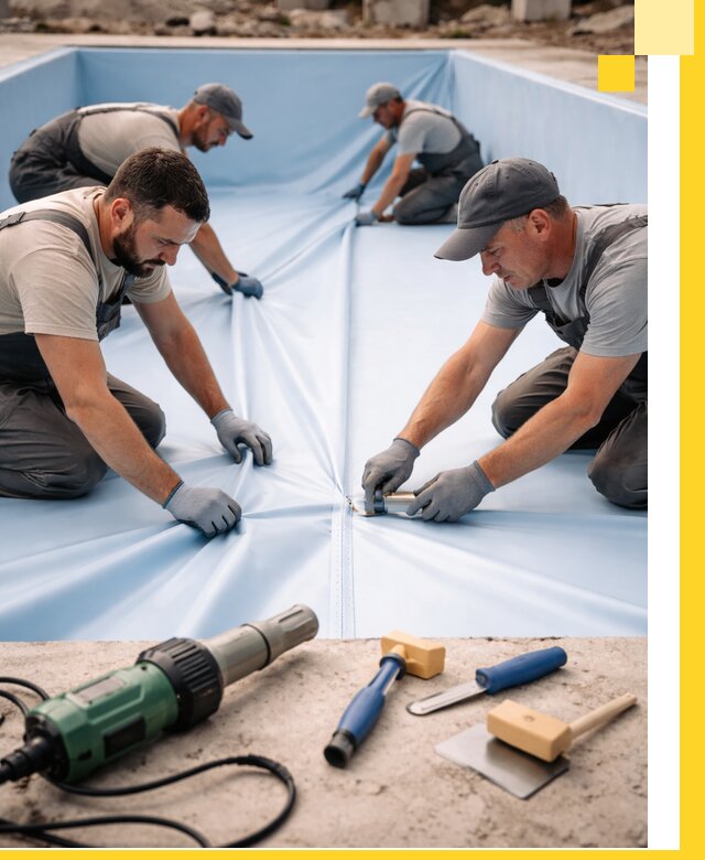 ПВХ пленка для бассейнов с монтажом и гарантией в Нижнекамске