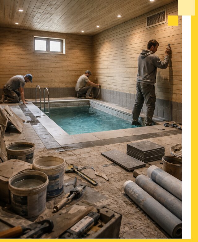 Строительство бани с бассейном и сауной под ключ в Нижнекамске