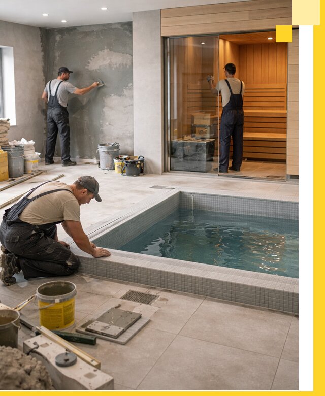 Проектирование и строительство сауны с бассейном в Нижнекамске