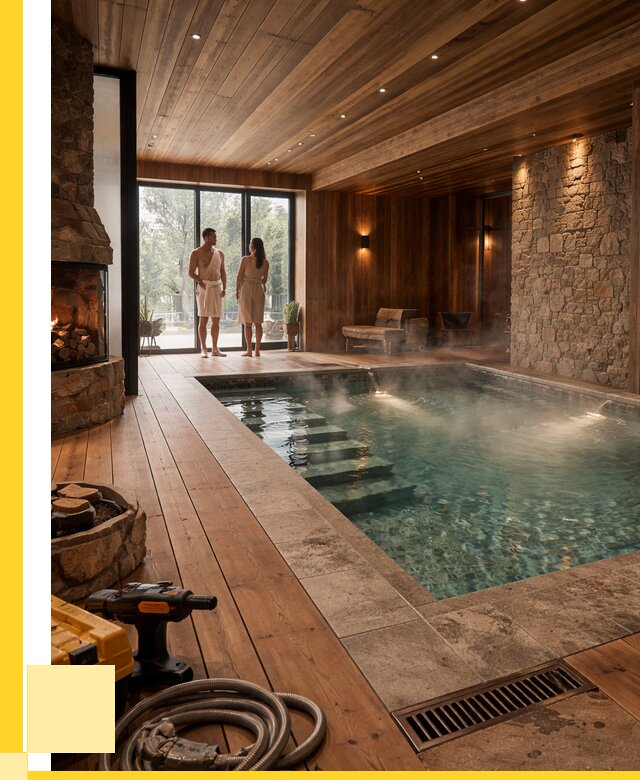 Проекты бань с бассейном под ключ в Нижнекамске от 76043 р., ЭриданНжм