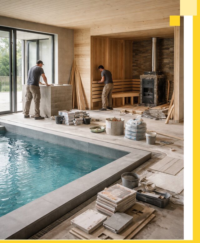 Проектирование и строительство бань с бассейном в Нижнекамске