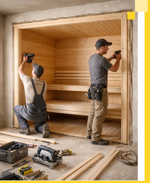 Монтаж саун под ключ в Нижнекамске — проектирование и установка