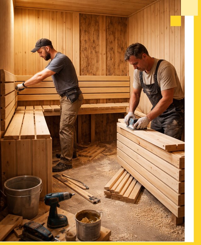 Профессиональный комплексный ремонт саун под ключ в Нижнекамске