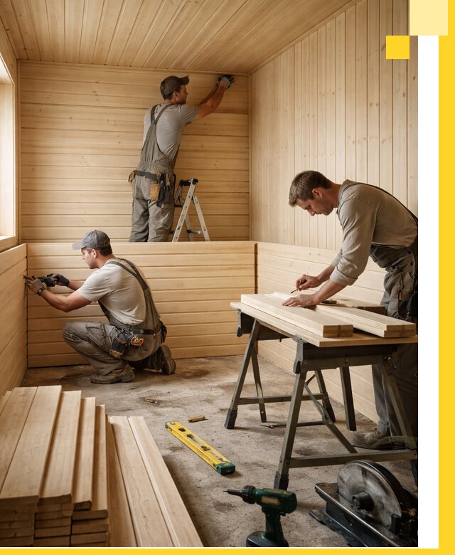 Обшивка саун в Нижнекамске из натуральной древесины под ключ