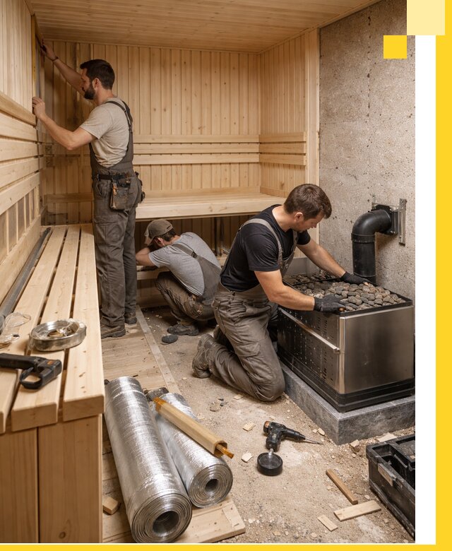 Индивидуальные сауны на заказ в Нижнекамске под ключ, проект и монтаж