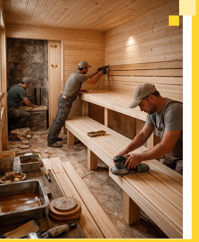 Профессиональная отделка бань в Нижнекамске под ключ, с гарантией