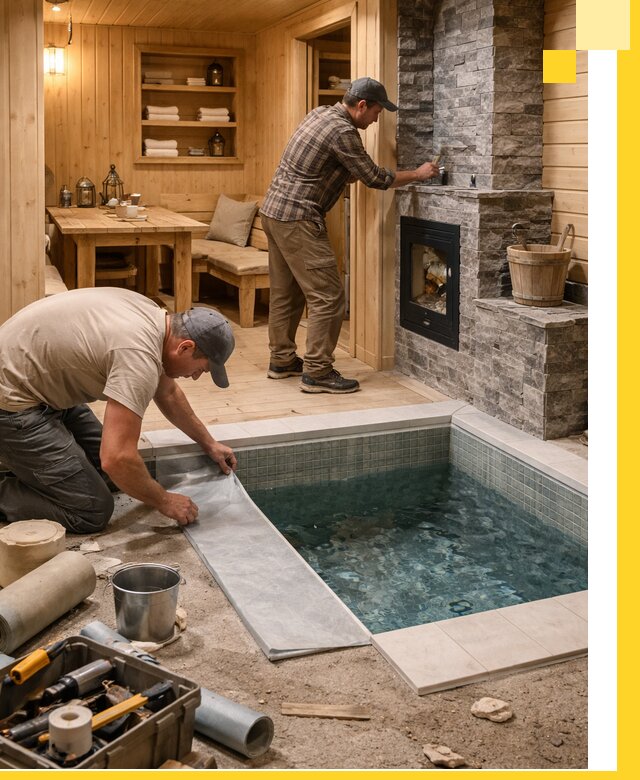 Строительство бань с комнатой отдыха под ключ в Нижнекамске