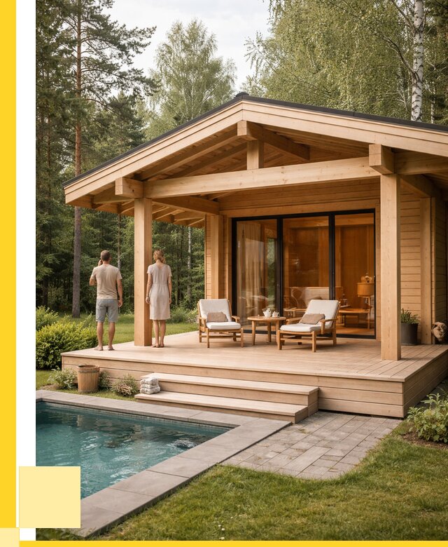 Бани с террасой под ключ в Нижнекамске от 608340 р. | ЭриданНжм