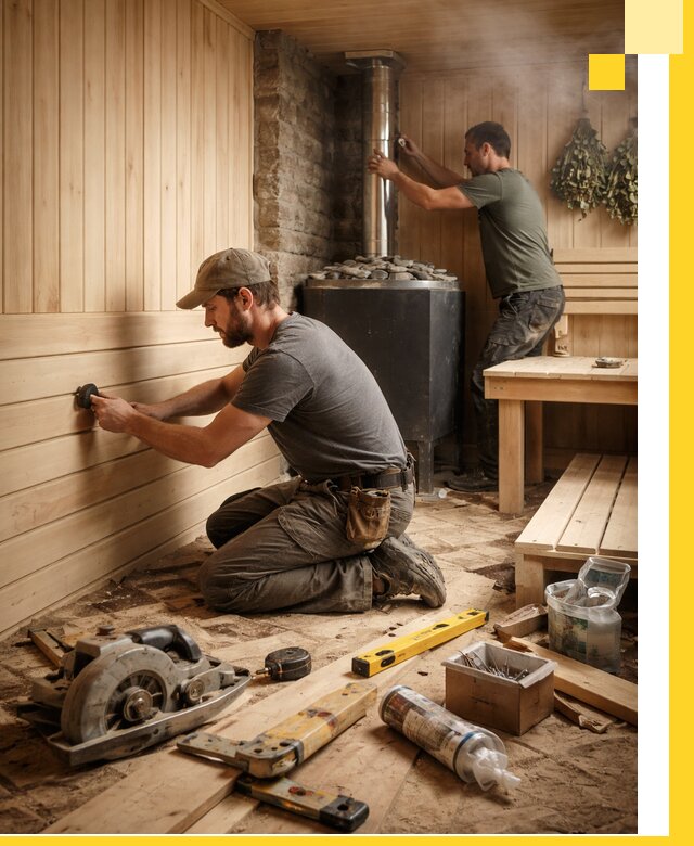 Полное строительство и оснащение парных под ключ в Нижнекамске