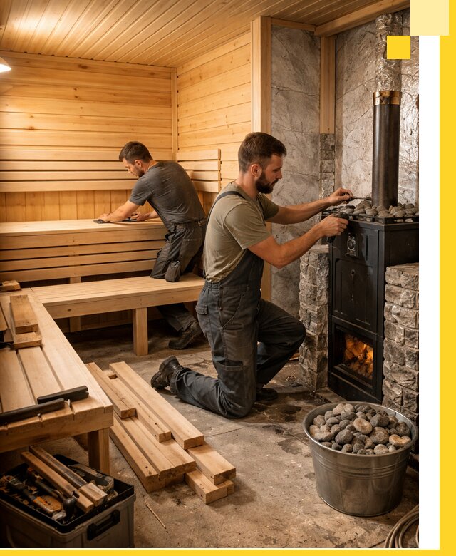 Дизайн и строительство интерьеров бань под ключ в Нижнекамске