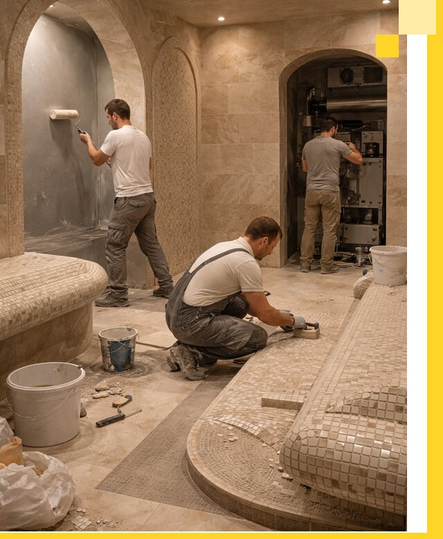 Строительство бани с хамамом и бассейном под ключ в Нижнекамске