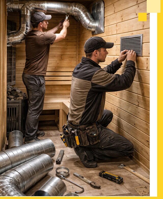 Проектирование и монтаж вентиляции бани в Нижнекамске под ключ