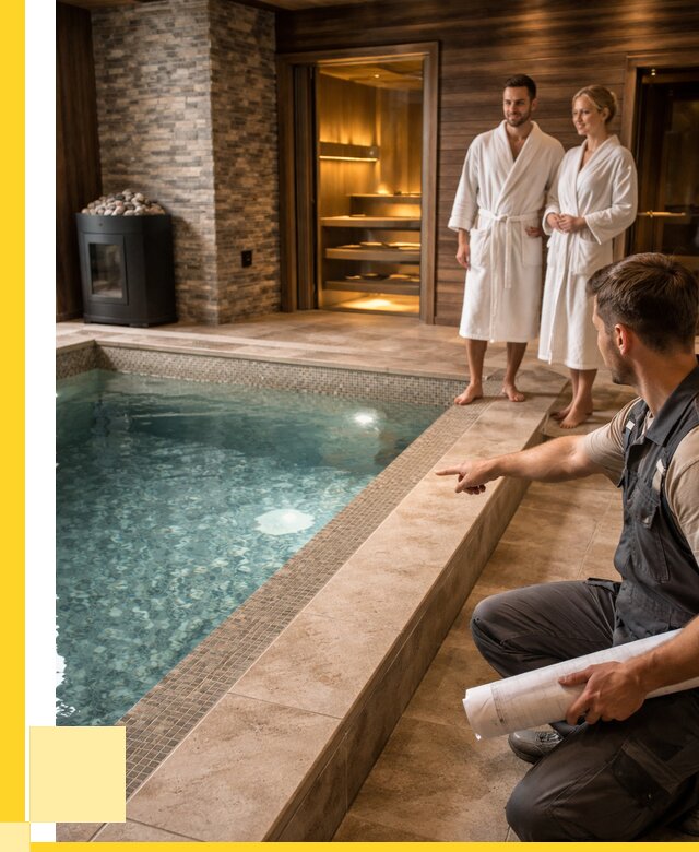 Проект бани с бассейном под ключ в Нижнекамске от 65904 р. | ЭриданНжм