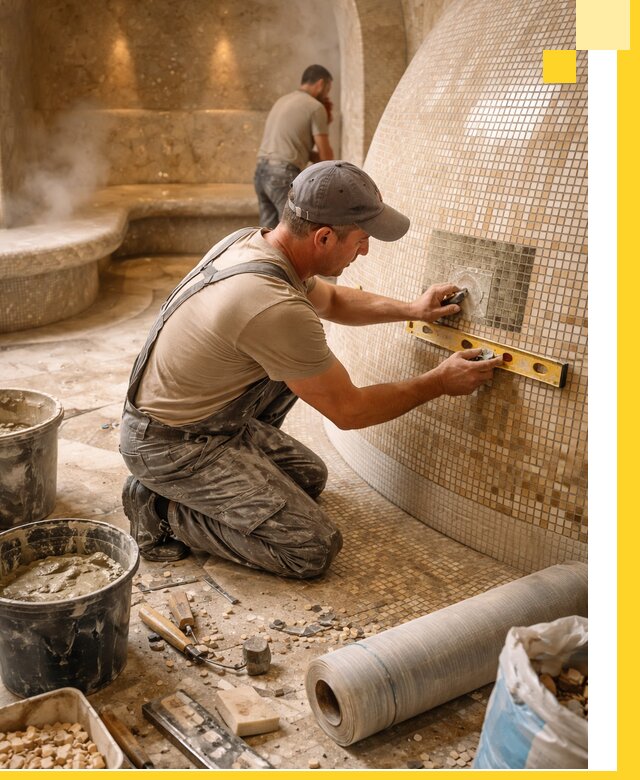 Хамам под ключ в Нижнекамске: проектирование, строительство, отделка