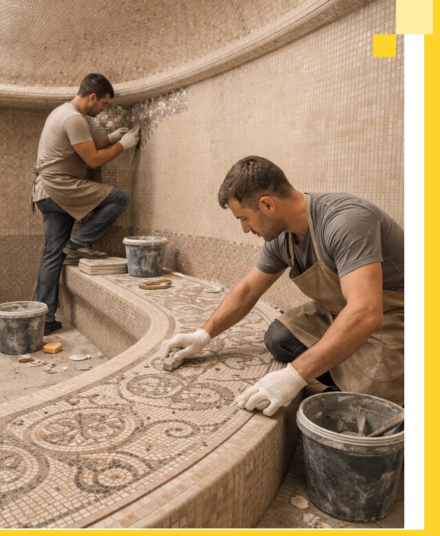 Плитка для хамама в Нижнекамске, укладка, подбор и поставка