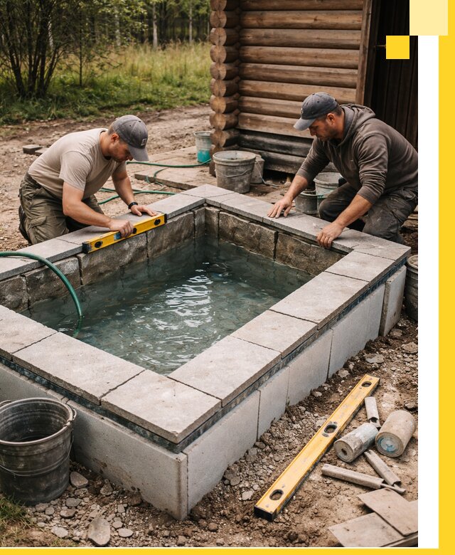 Изготовление и установка холодных купелей под ключ в Нижнекамске